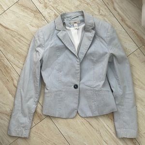 Blue and white pinstripe blazer